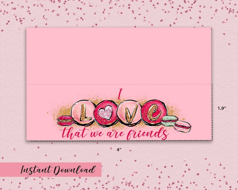 LOVE xoxo gift Valentine/'s day gift bag toppers Valentine/'s Day Decor Valentine/'s day treat bag toppers: I Love That We Are Friends