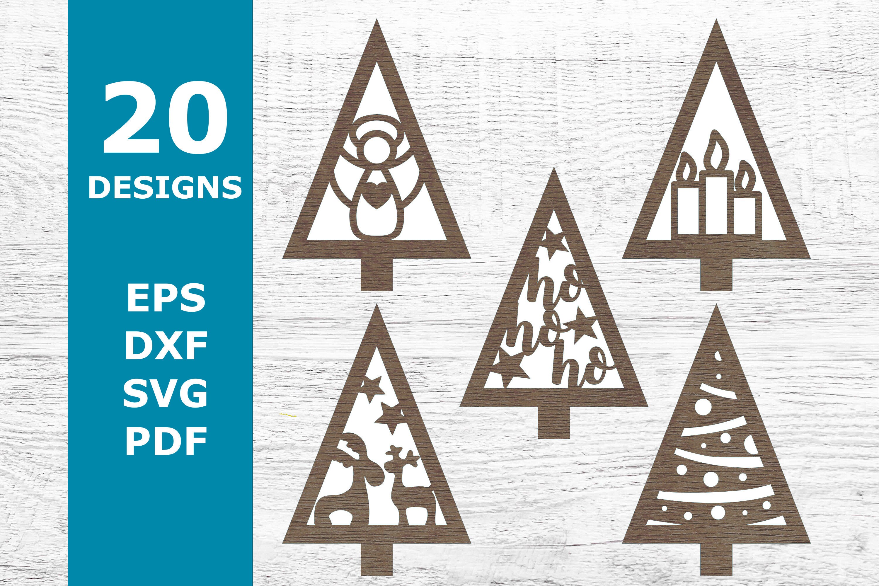 Standing Christmas Tree SVG, Laser cut file #51