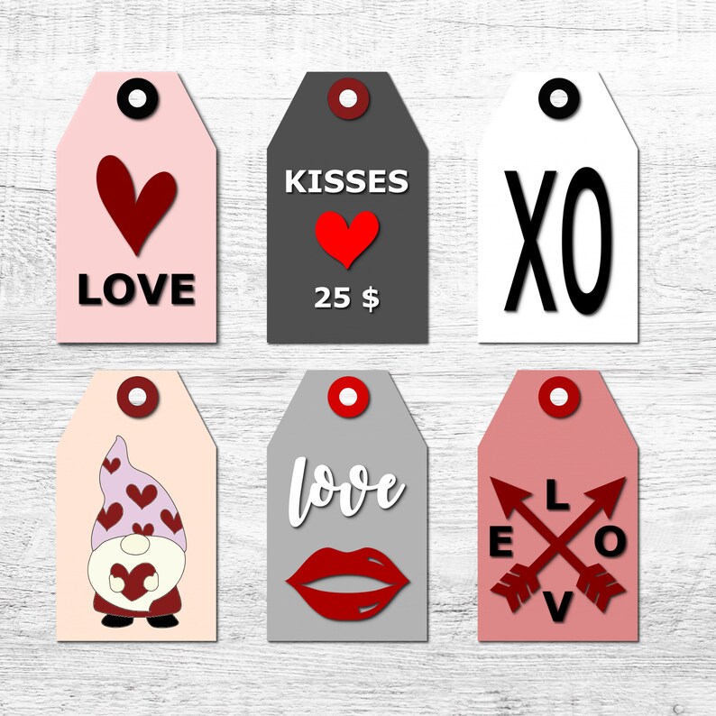 Download Valentine tags SVG Laser Cut Files Wooden Tags for Tiered ...