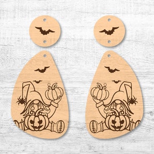 Halloween gnome earring SVG laser cut file