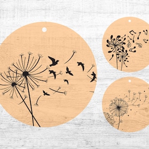 Dandelion Earring Laser Cut File SVG