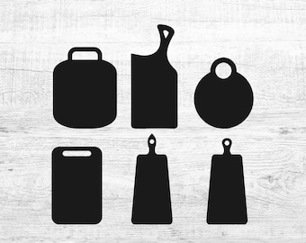 CNC food board, cutting boards bundle SVG, 6 designs