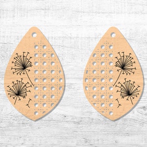 Dandelion rattan Earring Laser Cut File SVG