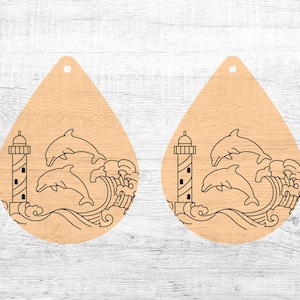 Delfin Ohrring Laser Cut Datei SVG