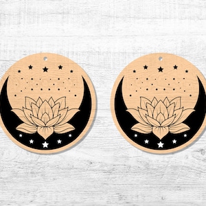 Water lily earring SVG, lotus earring