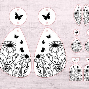 Arquivo SVG de brinco pendurado de flores silvestres