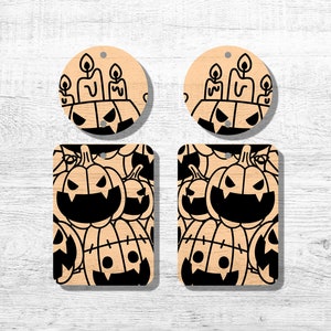 Funny halloween pumpkin earring vector file