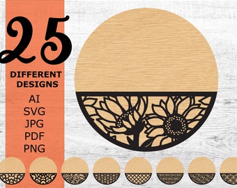 Patterned Door Hanger Svg, Round SVG Pattern, Door Hanger Bundle Svg ...