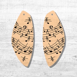 Nota musical Pendiente SVG, Laser Cut File