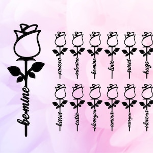 San Valentín Rosa SVG con frases de amor