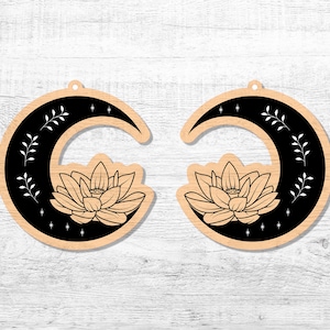 Water lily earring SVG, Laser Cut File