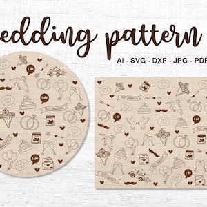 Wedding welcome sign, engraving Pattern, circle, rectangle