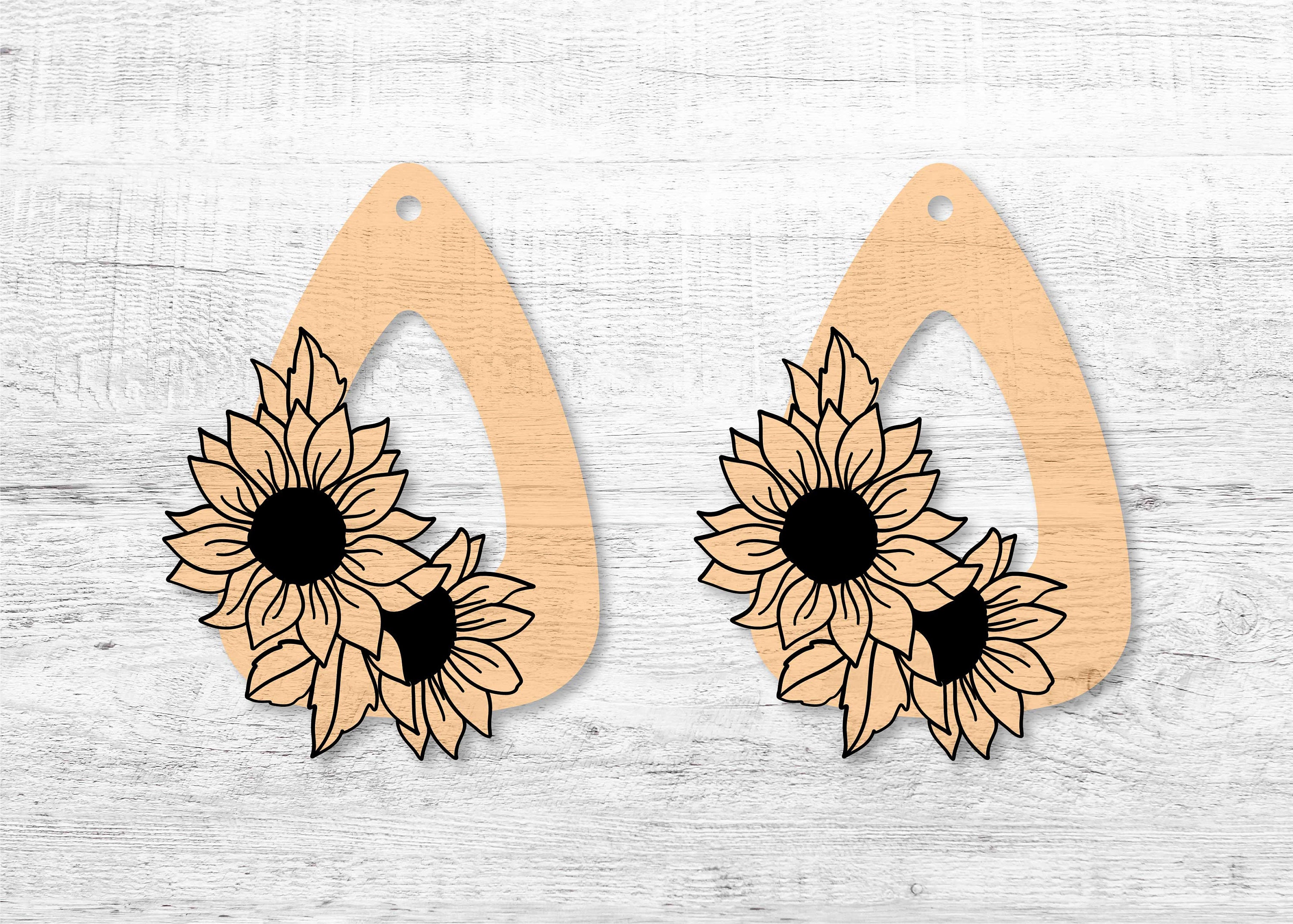 Sunflower Earring SVG Cut File Etsy