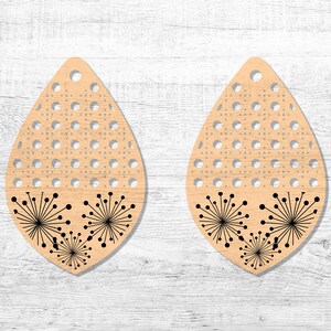 Rattan dandelion earring SVG file