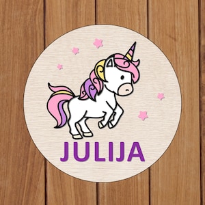 Unicorn SVG laser cut files, door hanger, Glowforge Baby Sign Svg #45