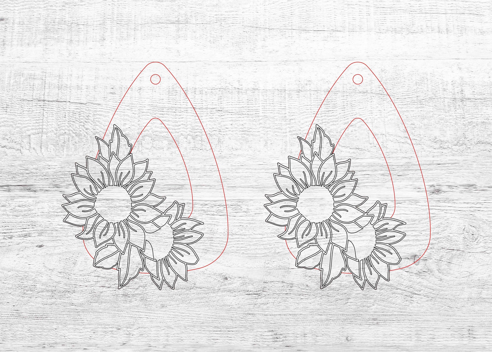 Sunflower Earring SVG Cut File Etsy