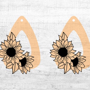Sunflower Earring SVG cut file
