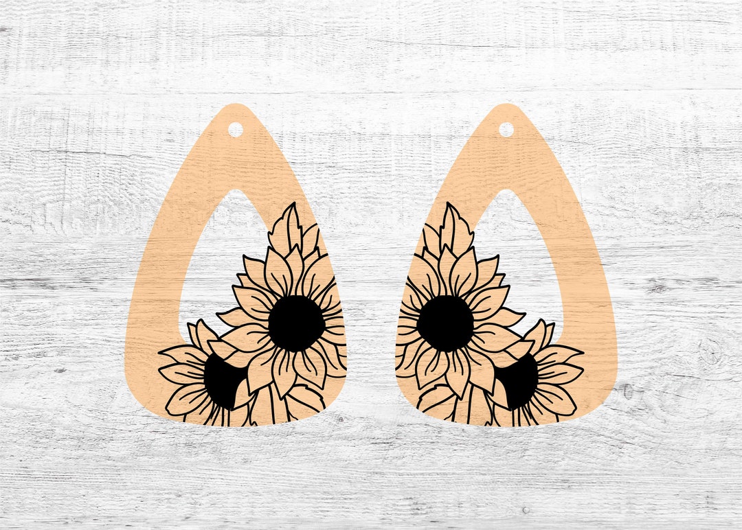 Sunflower Earring SVG Etsy