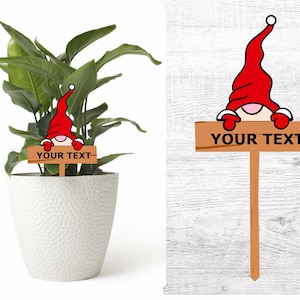 Peeking gnome plant marker SVG