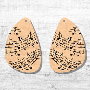 Nota musical Pendiente SVG, Laser Cut File