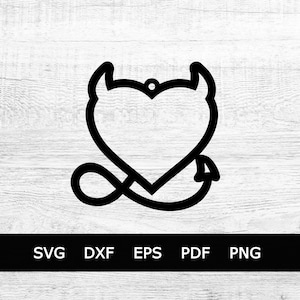 Teufel Herz Ohrring SVG, Valentinstag Herz Ohrring Vorlage, Liebe Herz Ohrring, Tropfen Ohrring, PDF, DXF, png, eps #14