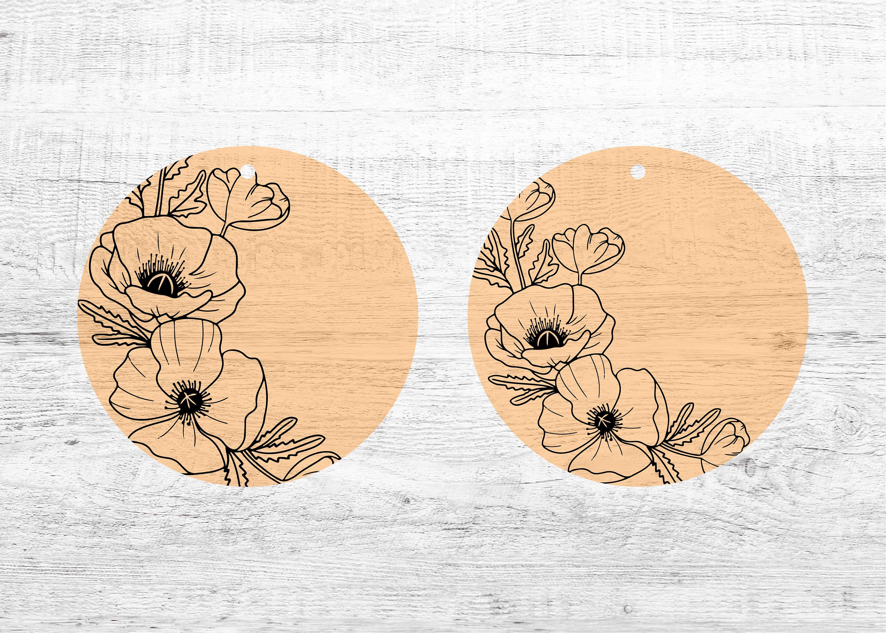 Poppy Cut Files Poppy Earring Laser Cut File - Etsy