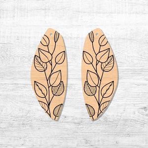 Leaf drop earring file SVG
