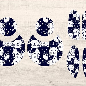 Cat Dangle Earring Laser Cut File SVG