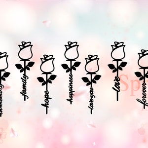 Roses avec des mots, famille, dans la mémoire aimante, amour