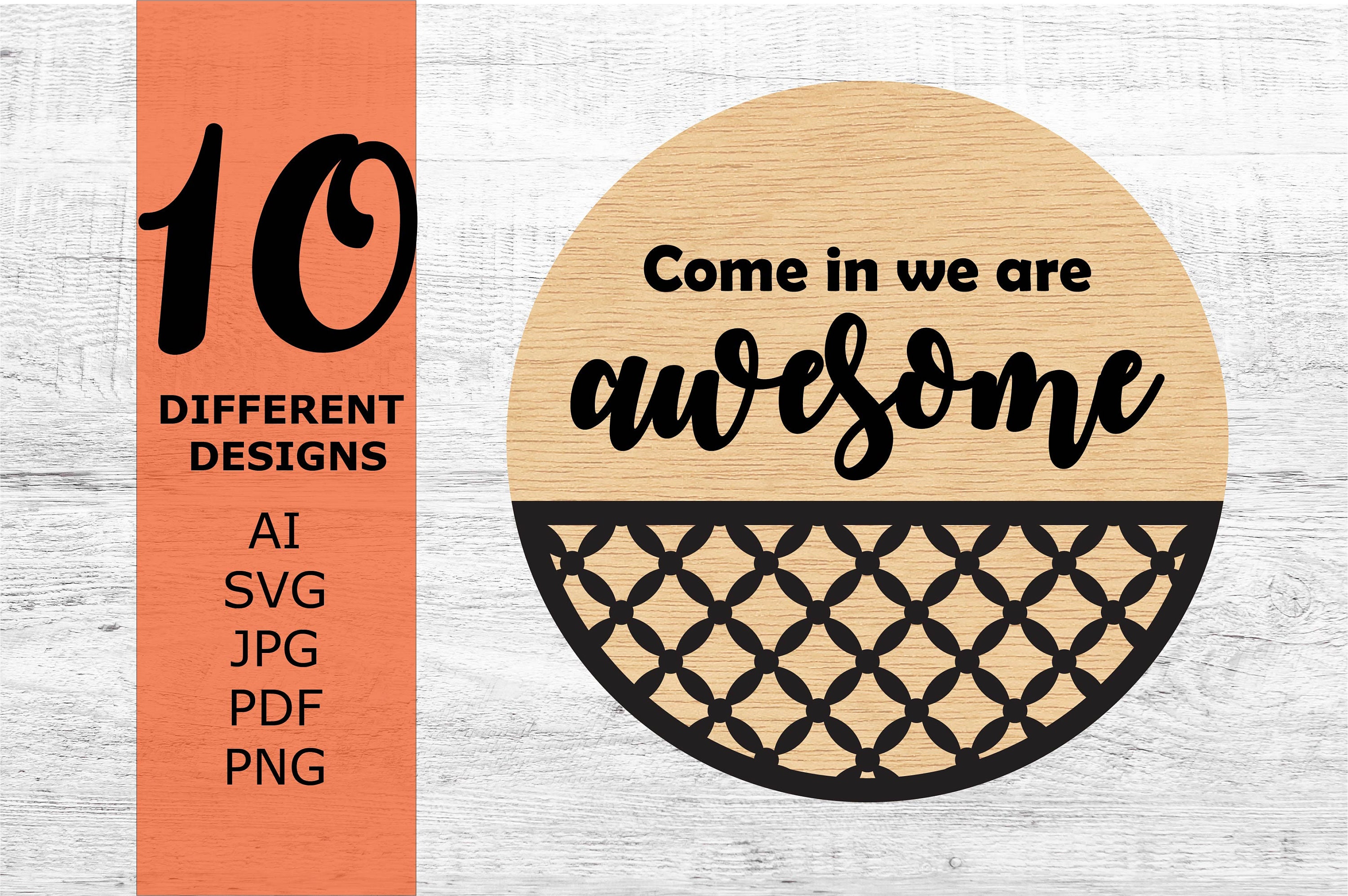 Funny Door Hanger SVG Bundle Silhouette Round Wood Sign Etsy