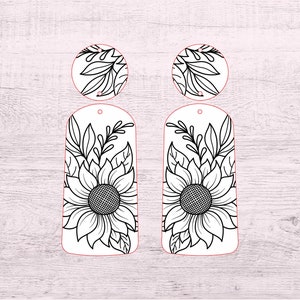 Zonnebloem Dangle Earring Lasergesneden bestand SVG