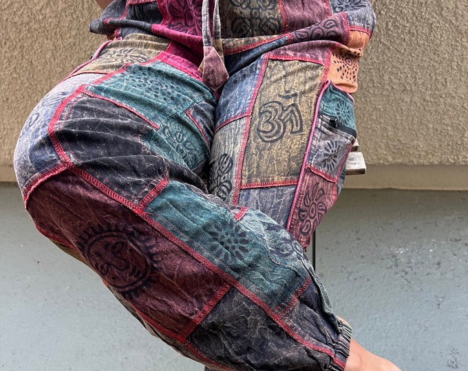 Boho Patchwork Hippie Pants With Pocket and Elastic Waist - Etsy