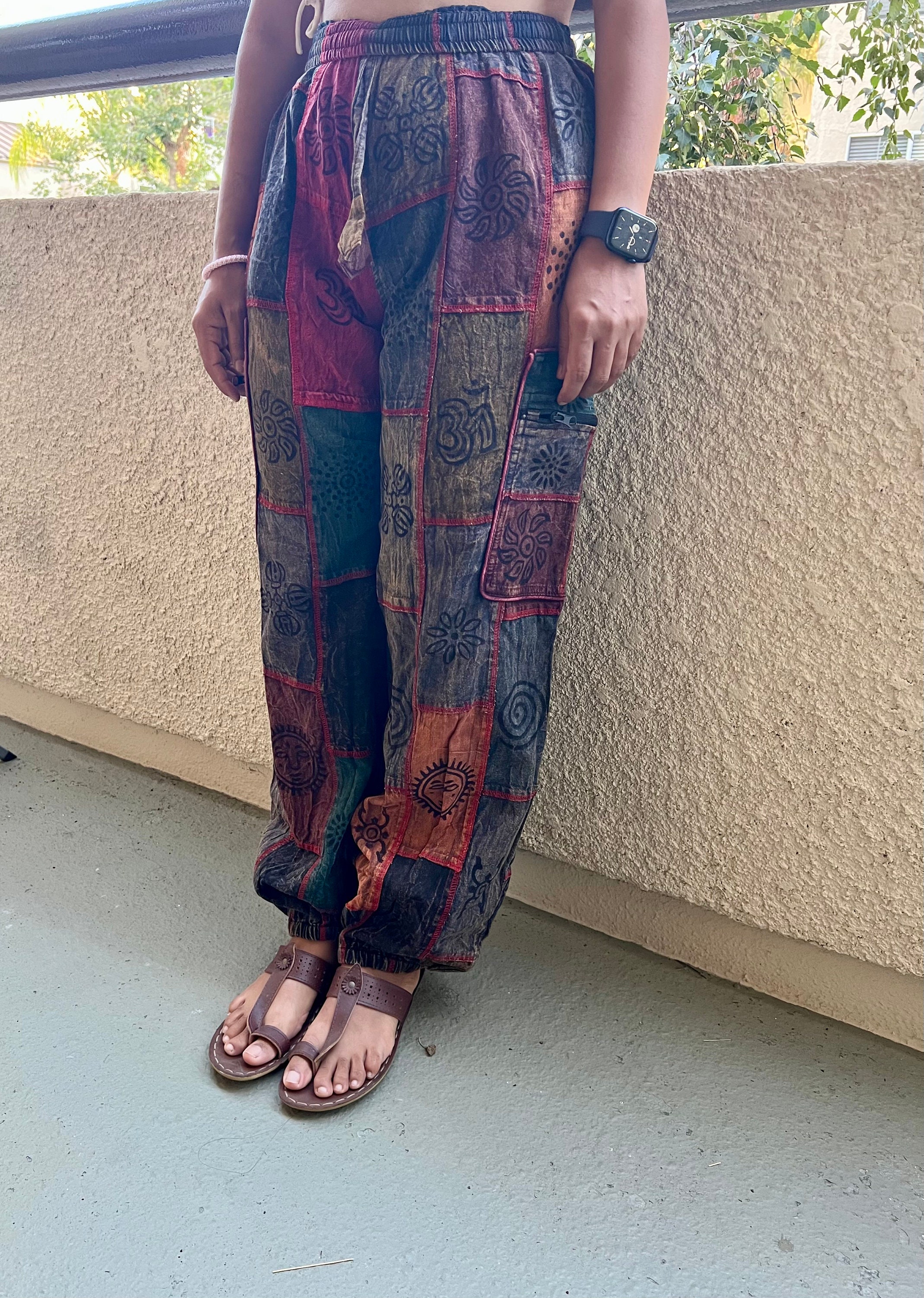 Boho Patchwork Hippie Pants With Pocket and Elastic Waist - Etsy