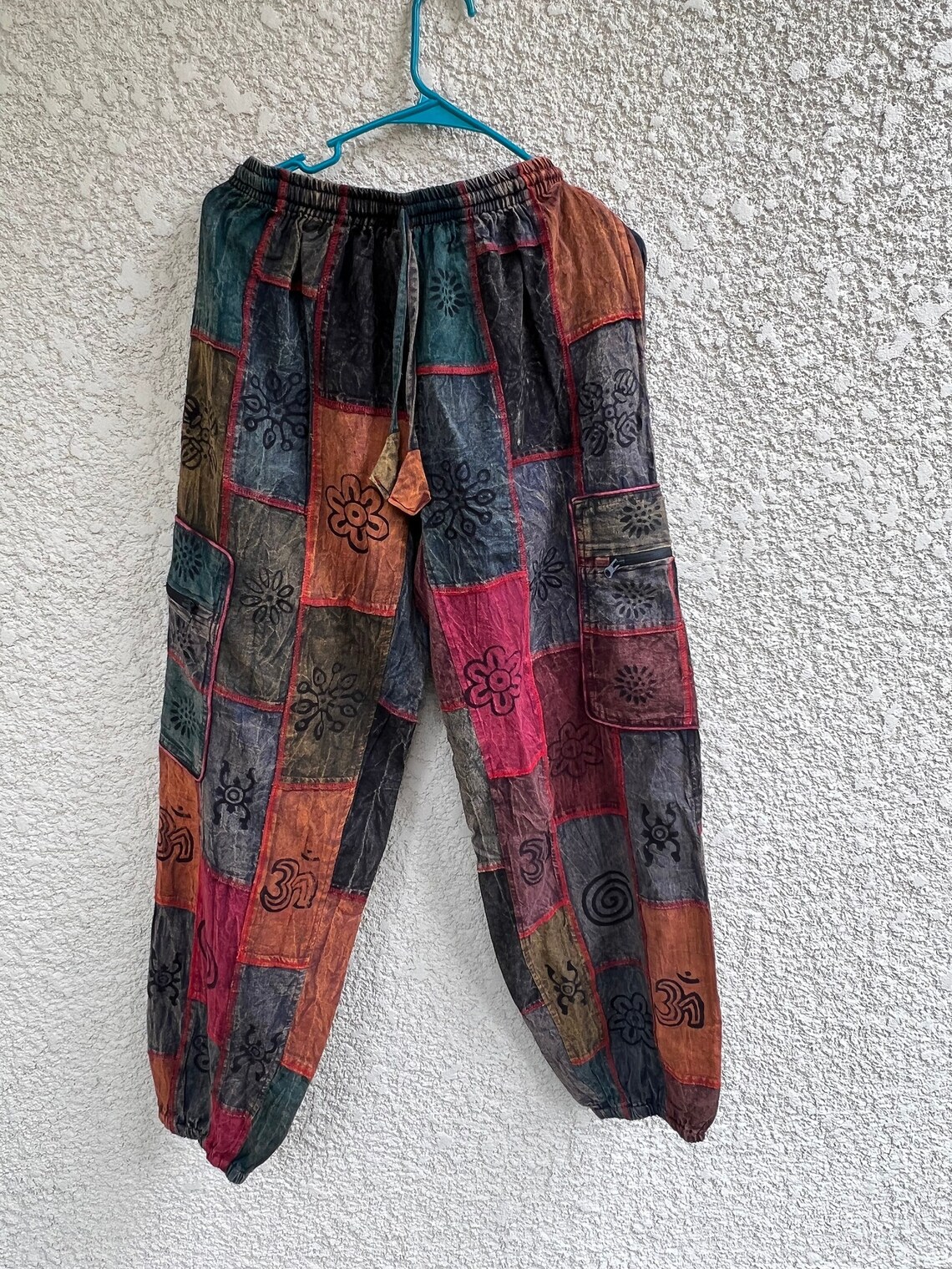 Boho Patchwork Hippie Pants With Pocket and Elastic Waist - Etsy