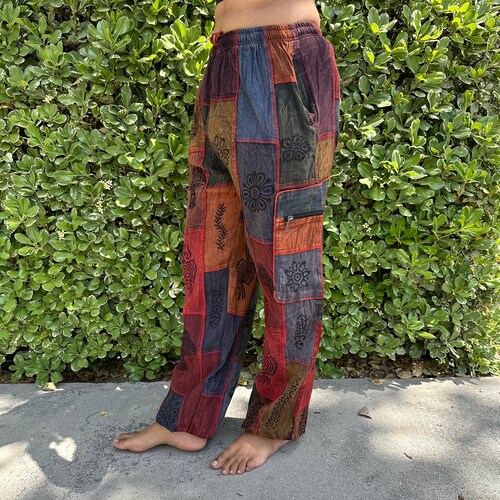 Himalayan Patchwork Hippie Pants With Pockets and Elastic Etsy