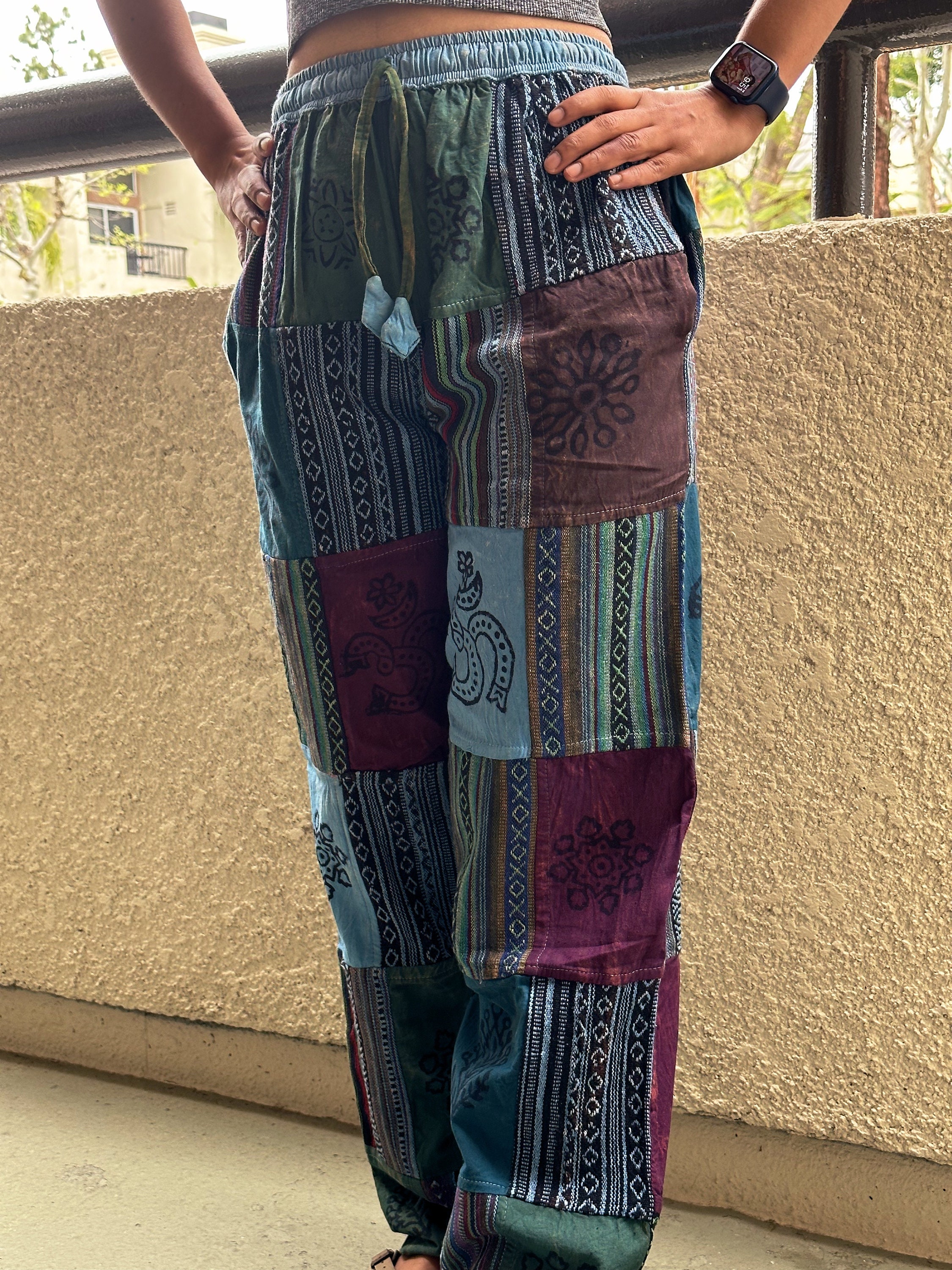 Himalayan Patchwork Hippie Pants With Pockets and Elastic Etsy