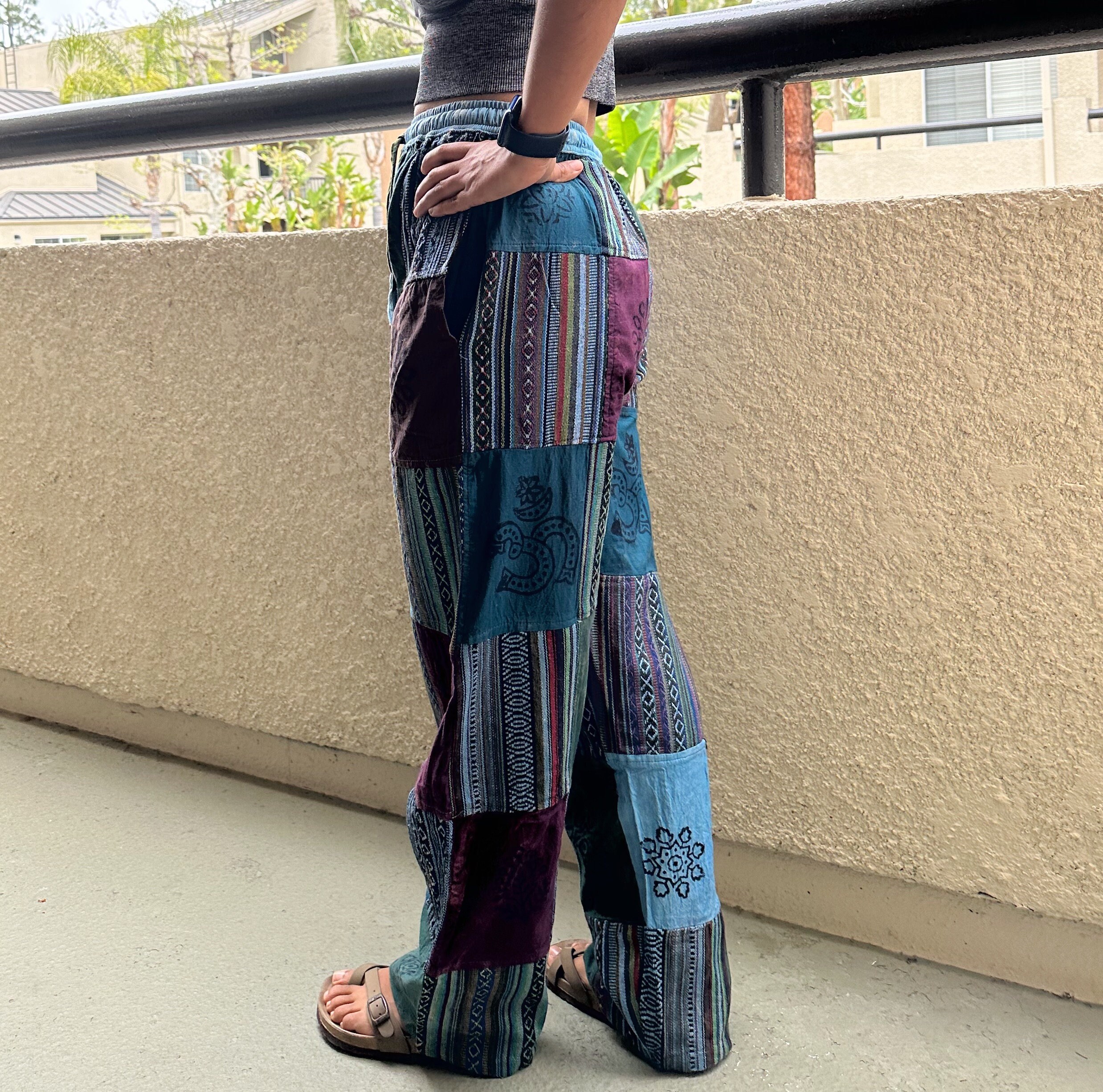 Himalayan Patchwork Hippie Pants With Pockets and Elastic Etsy