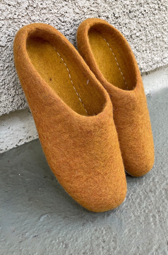 Felted Wool Slippers Felted shoes | Handmade Felt Indoor Slippers 100% Wool | FREE SHIPPING