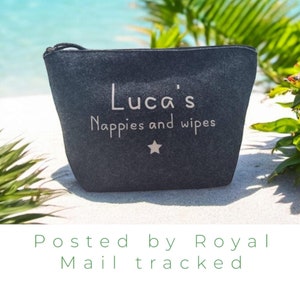 Personalised Felt Nappy Bag | Baby Diaper Organizer