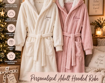 Personalised Adult Hooded Fleece Robe