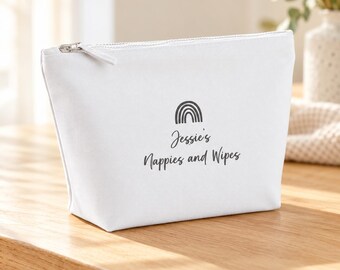 Personalised Large Nappy Bag | Black Rainbow Organizer