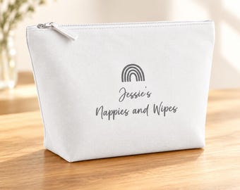 Personalised Baby Nappy Bag | Rainbow Design, Large Pouch