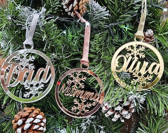 Christmas Personalised Bauble | mirrored | tree decorations