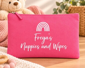 Personalised Baby Nappy Bag | PINK | snack | spare clothes | hospital | clean bum kit | organiser