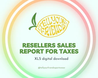 Resellers Sales Report For Taxes Spreadsheet