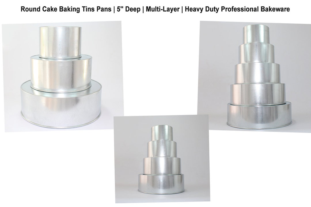 Round Cake Baking Tins Pans Professional Heavy Bakeware Multi layer Deep 5 Etsy UK