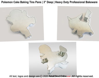 Pokemon Shape Novelty Cake Baking Tins Pans Bakeware Professional Deep 3''