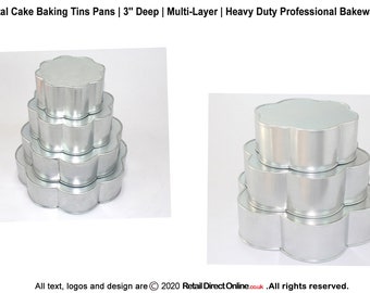 Petal Flower Cake Baking Tins Pans Pro Heavy Bakeware Multi-Layer Deep