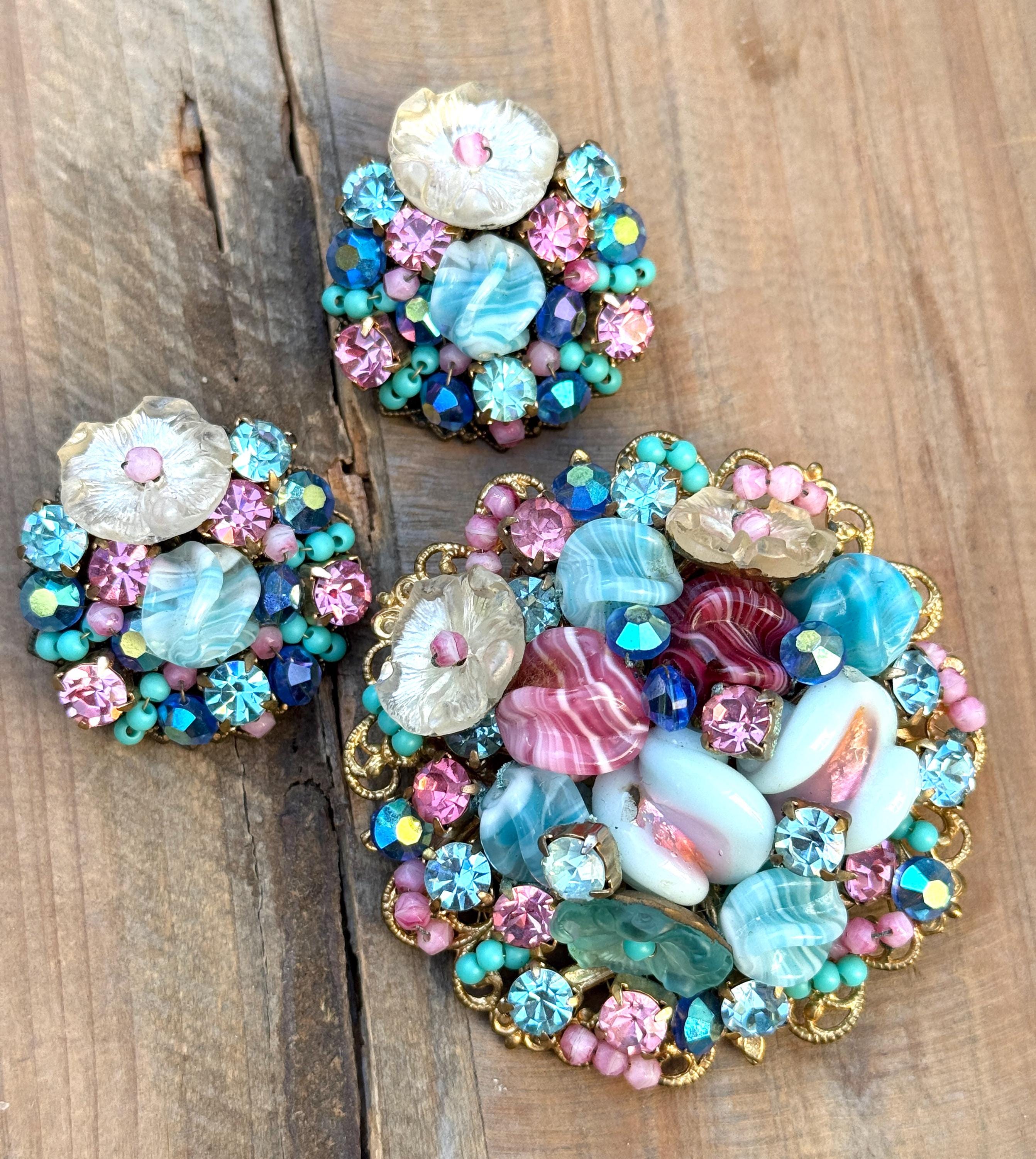 No.0335　スタンレーハグラー　ピンクパープル　ブローチ Stanley Hagler Jewelry - Etsy