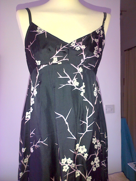 EDUN Silk Black Cherry Blossom Dress